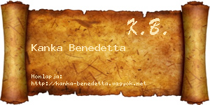 Kanka Benedetta névjegykártya